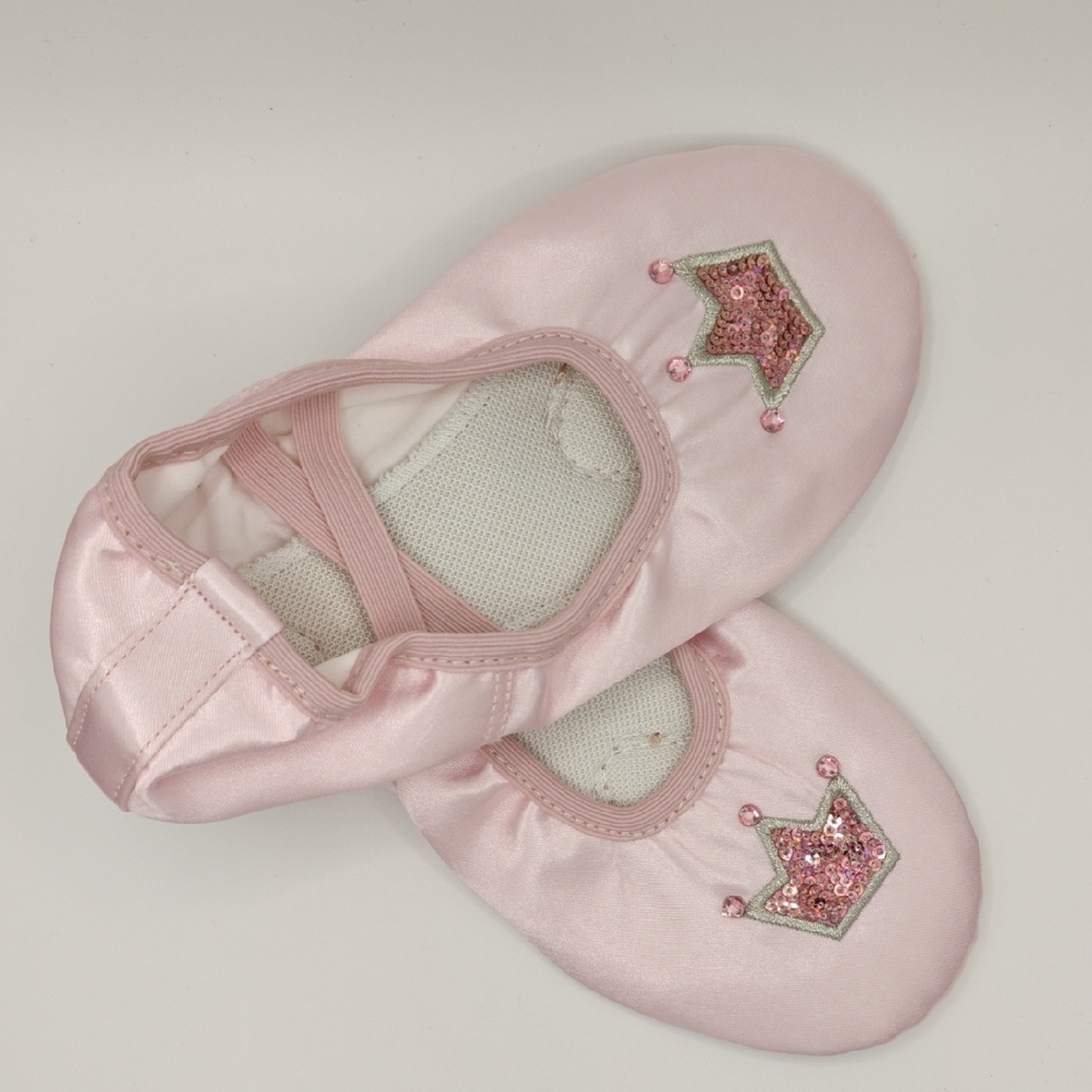 Pink Ballet Shoes with Crown Design